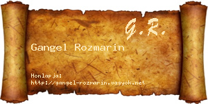 Gangel Rozmarin névjegykártya